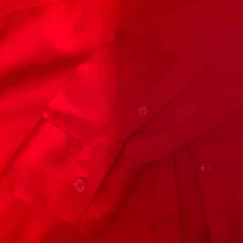 Red EXPRESS button down blouse - Picture 3 of 6